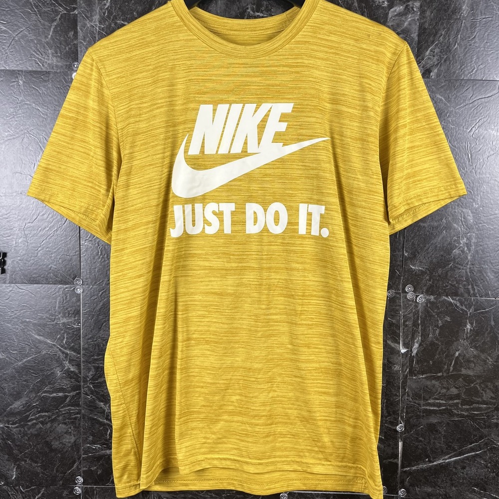 Nike Men's Yellow Dri-Fit Running Shirt Fits Small